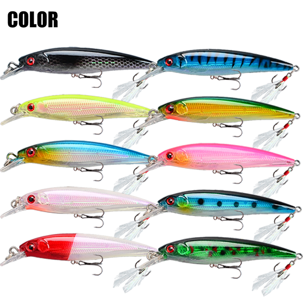 10개입 바이오닉 미노우 낚시 루어 세트 - 최대 수확 - Fishing Hook Treble 리뷰 및 가격