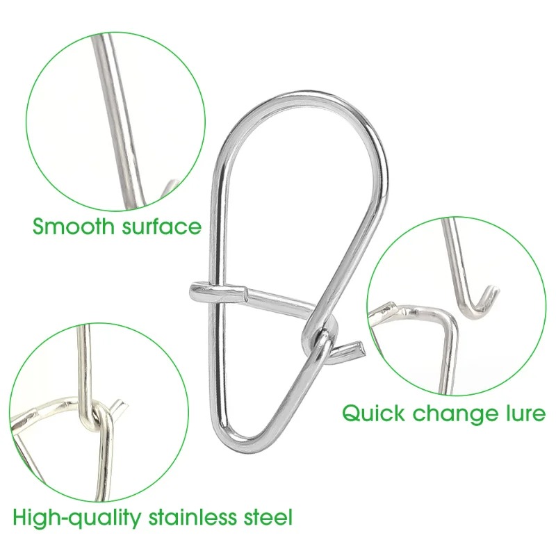 100개 스테인리스 스틸 낚시 스냅 훅 핀 패스트락 클 - Fishing Hook Stainless Steel 리뷰 및 가격